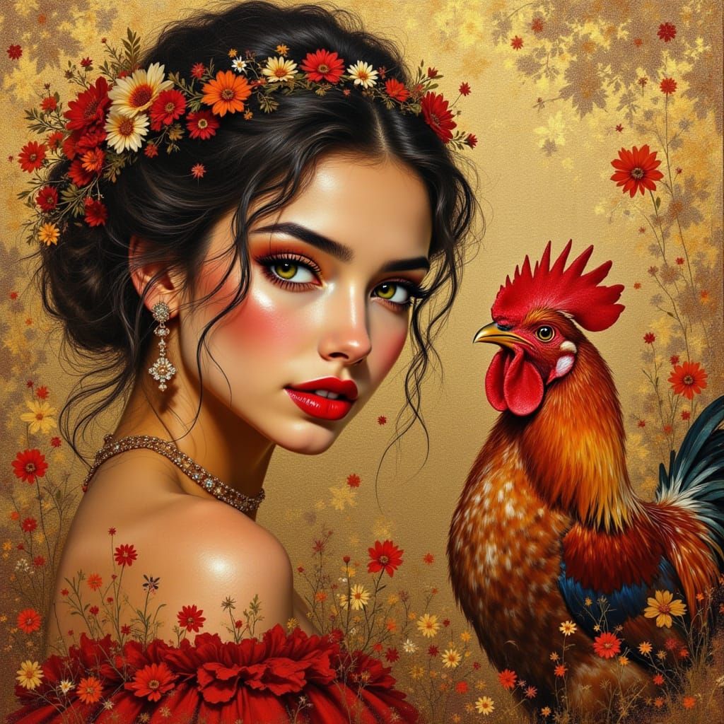 Elegant Farm Goddess Awakens in Golden Light