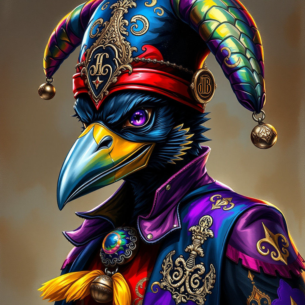 Raven Kenku Jester in Akira Toriyama Style