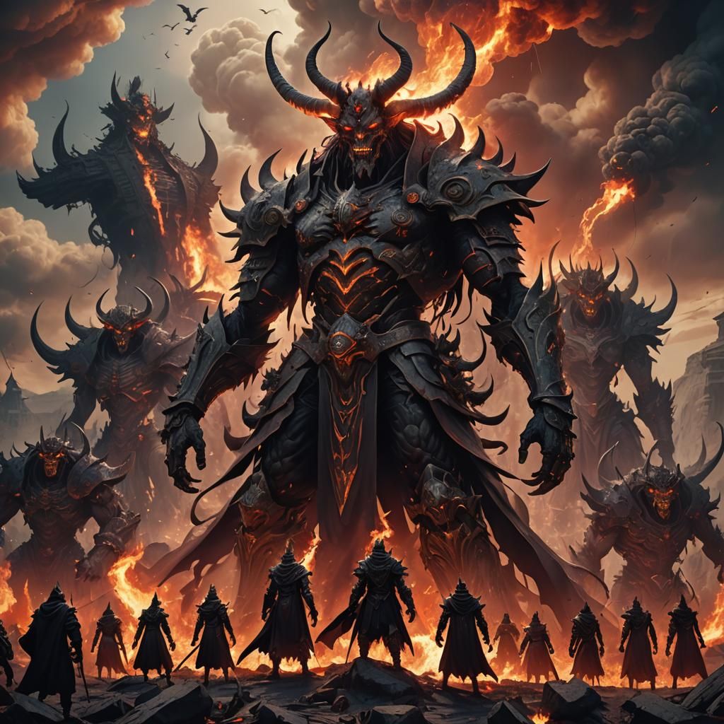 Demonic Humanoids Dominate Earth in Anime-Style Concept Art