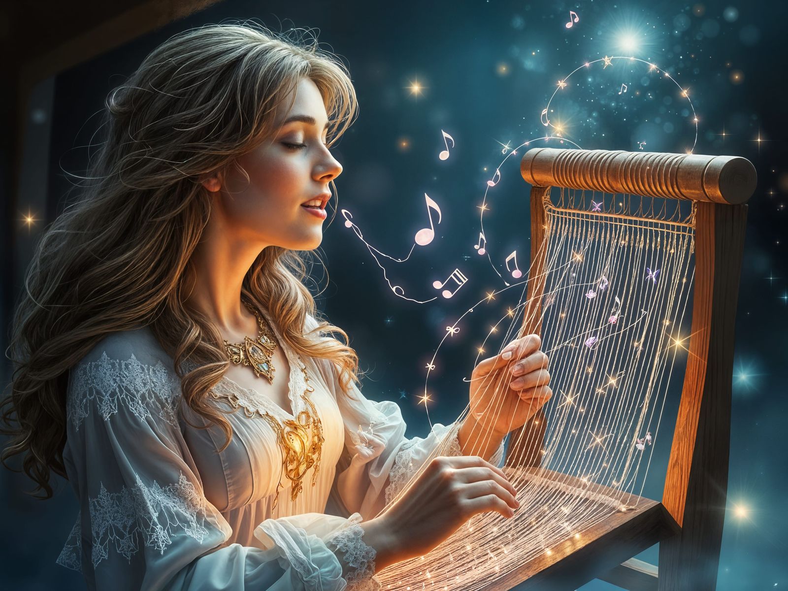 Dream Weaver's Serenade in Ethereal Digital Art