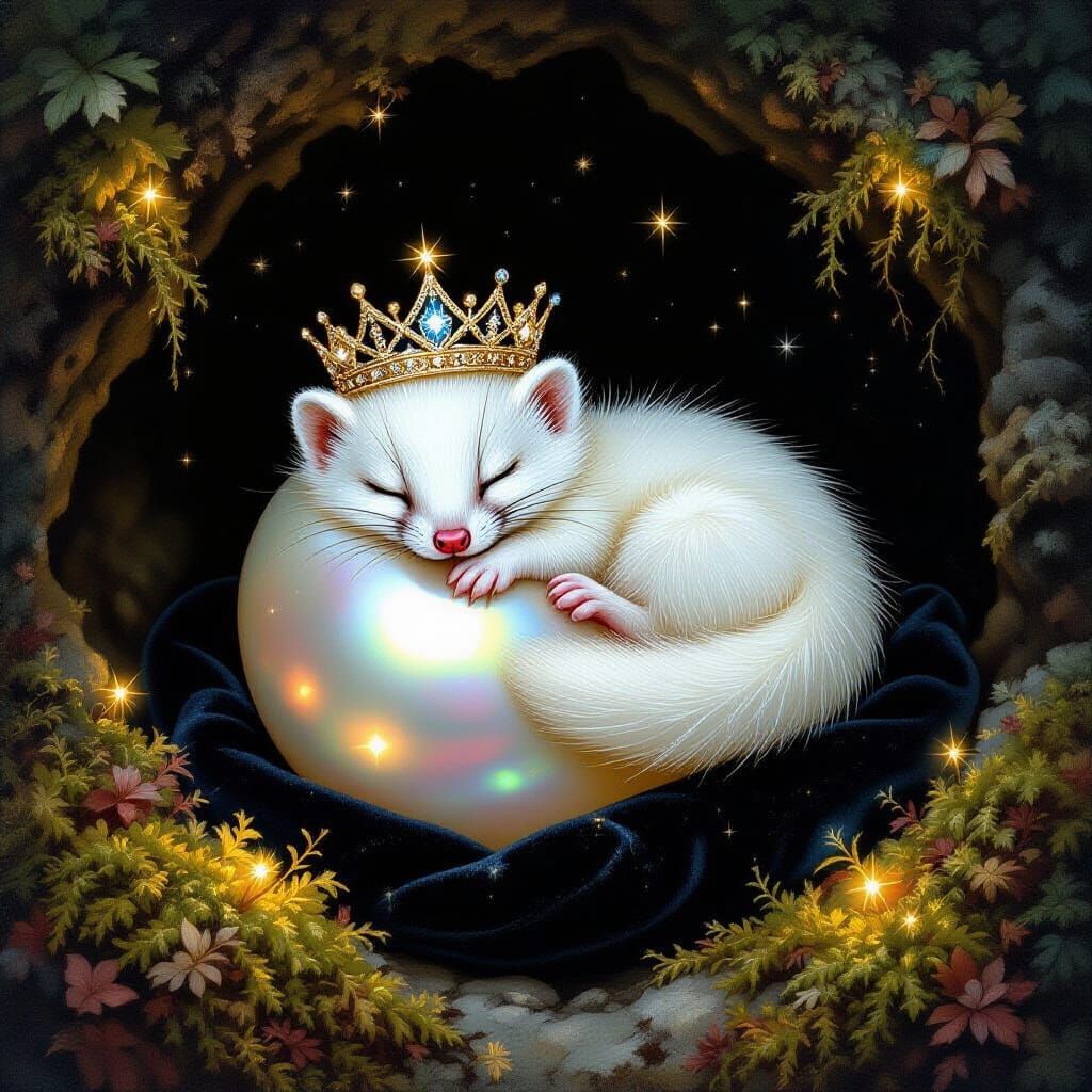 Weasel in Pearl: Pre-Raphaelite Dream