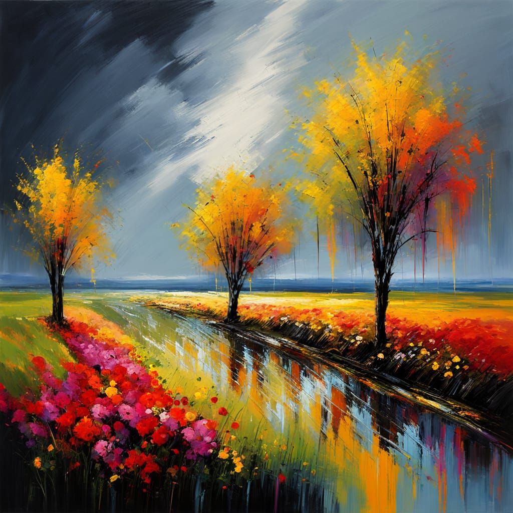 A rainy day in spring