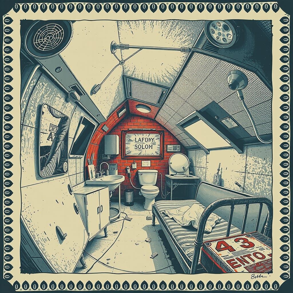 Morgue-like Metal Room with Rusty Bed