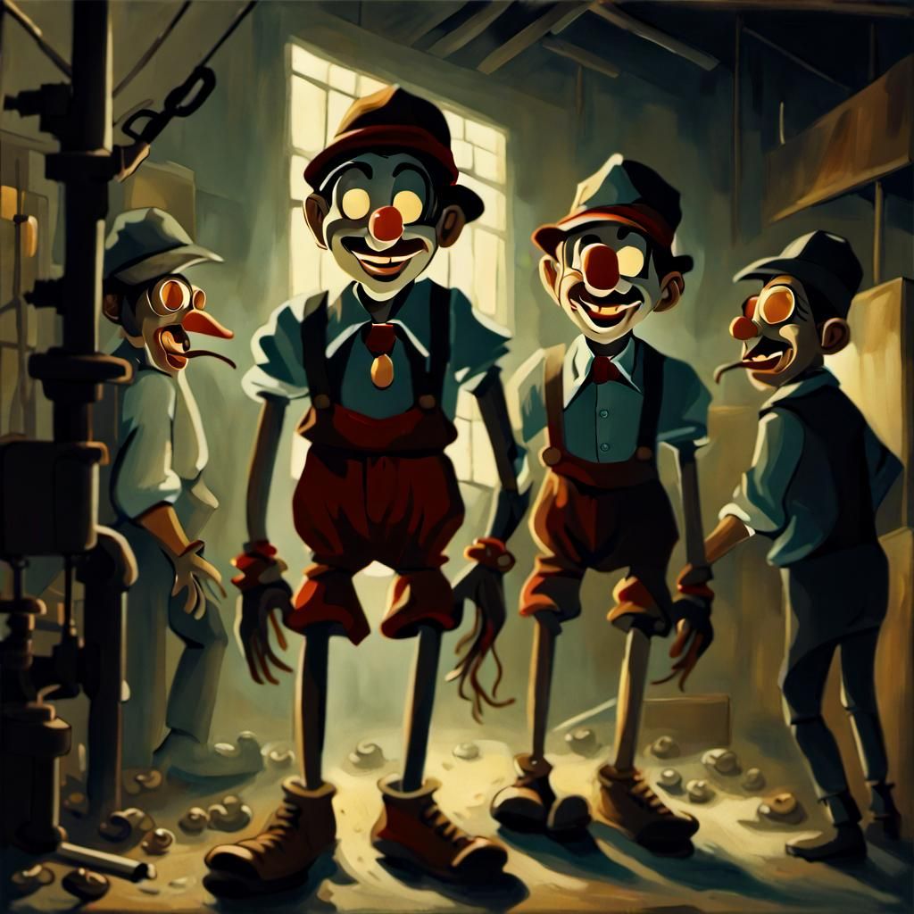 Industrial Pinocchio Thief: A Gloomy Fairytale Horror