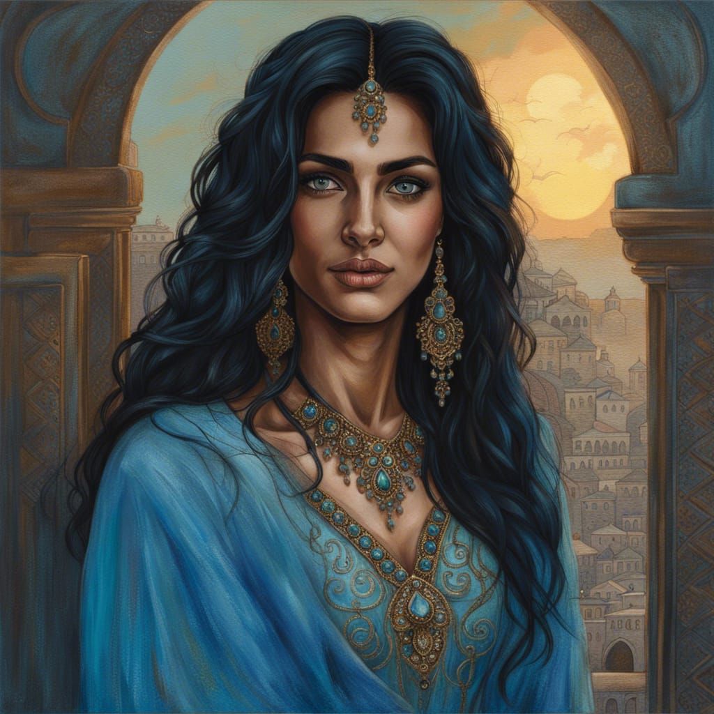 Ethereal Portrait of Beautiful Arabian Woman