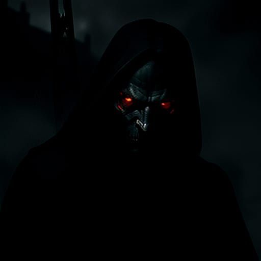 Dark Fantasy Figure Amidst Eerie Mist