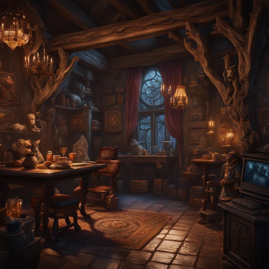 Female Werewolf Interior Decorator: Fantasy Concept Art