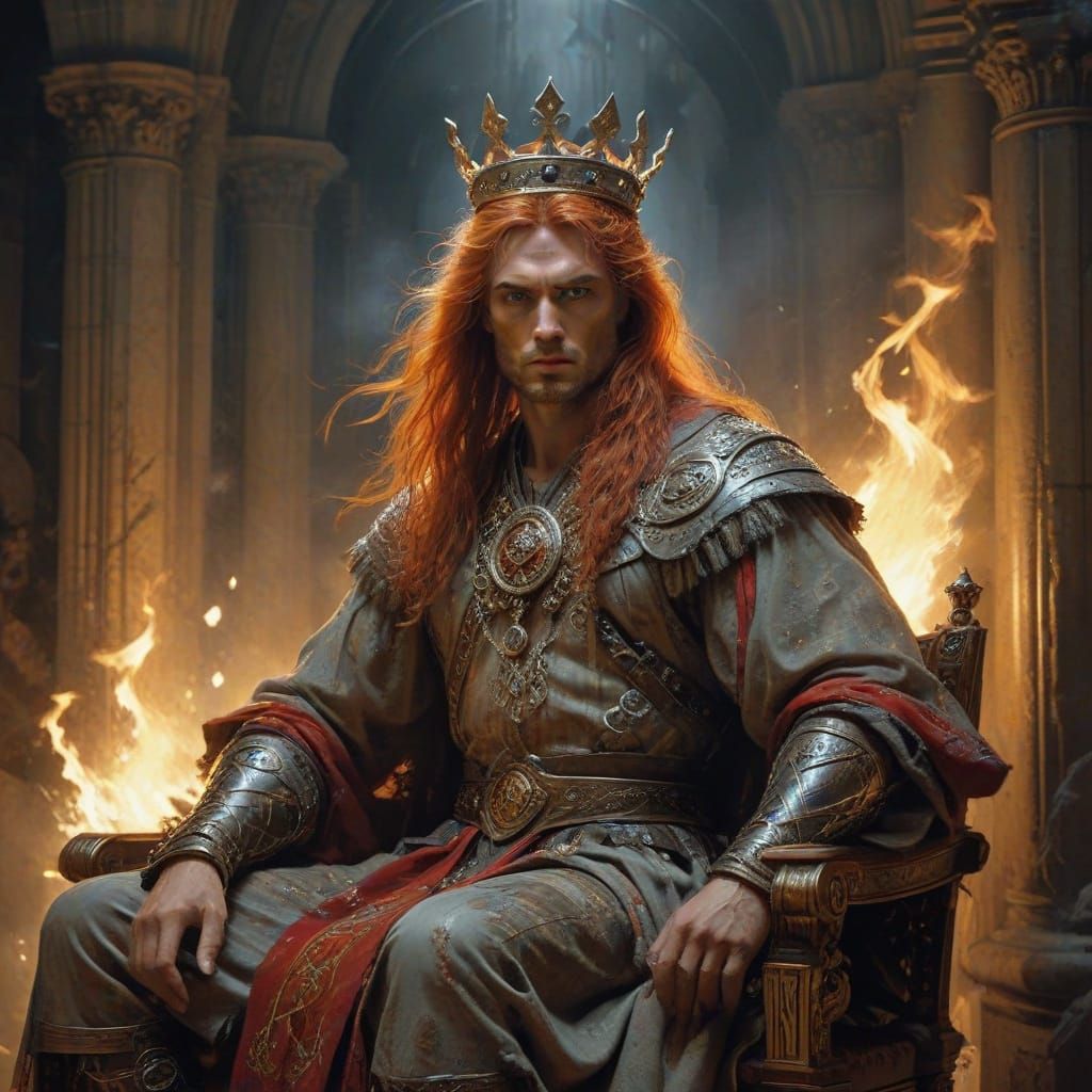 Battle-worn King Fleance sits upon the throne of Scotland. I...
