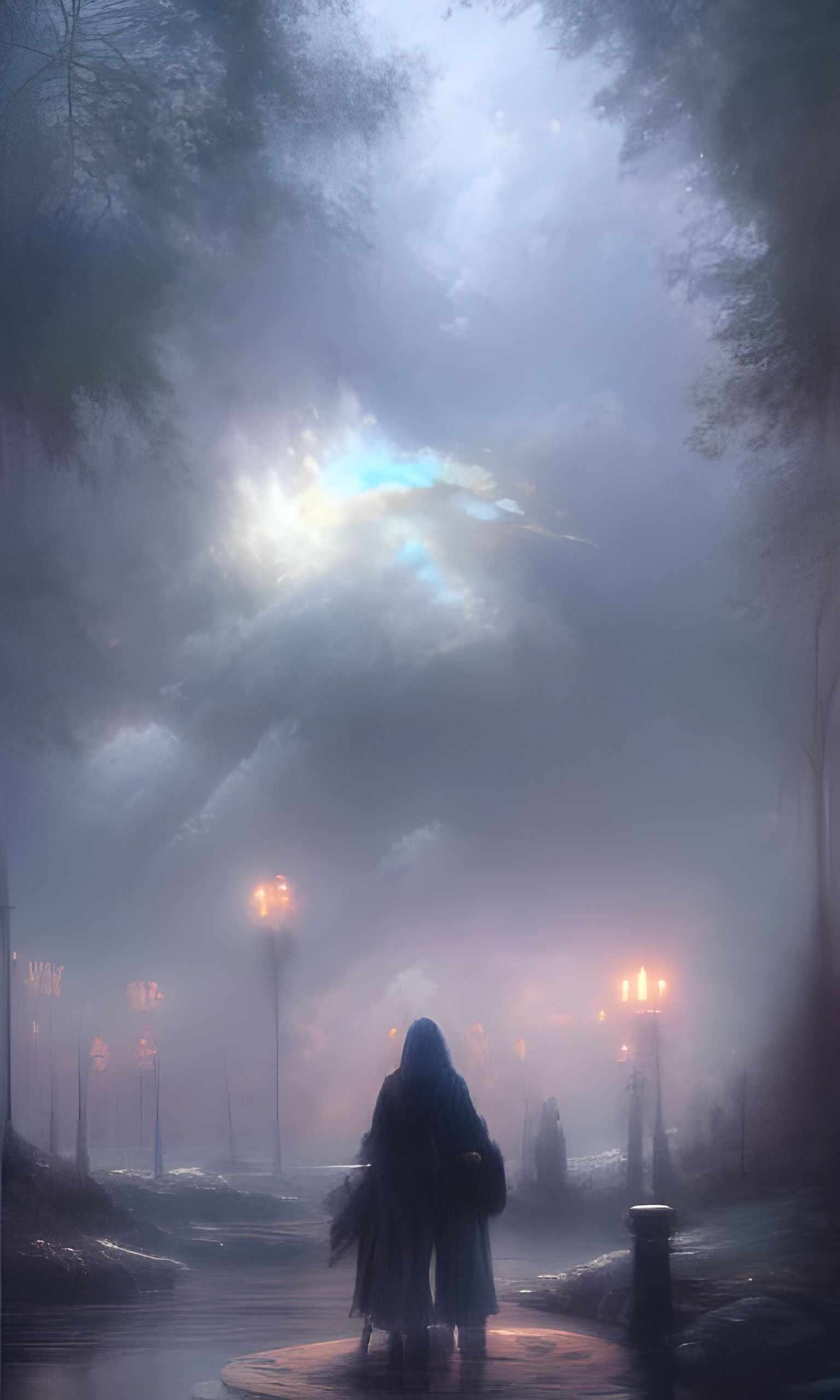 Romantic Night in Japanese City, Studio Ghibli Style