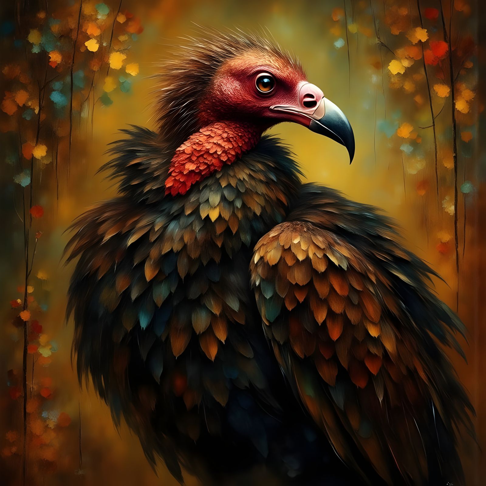 Rough Diamond Portrait of a Turkey Vulture