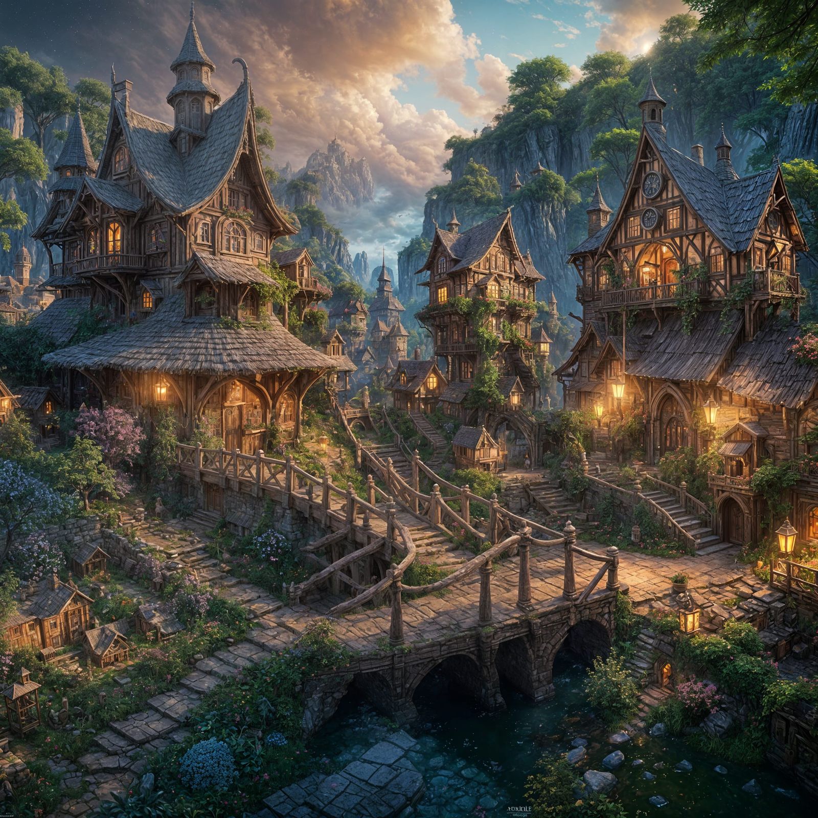 Fantastical Fairy Town: Detailed Matte Painting