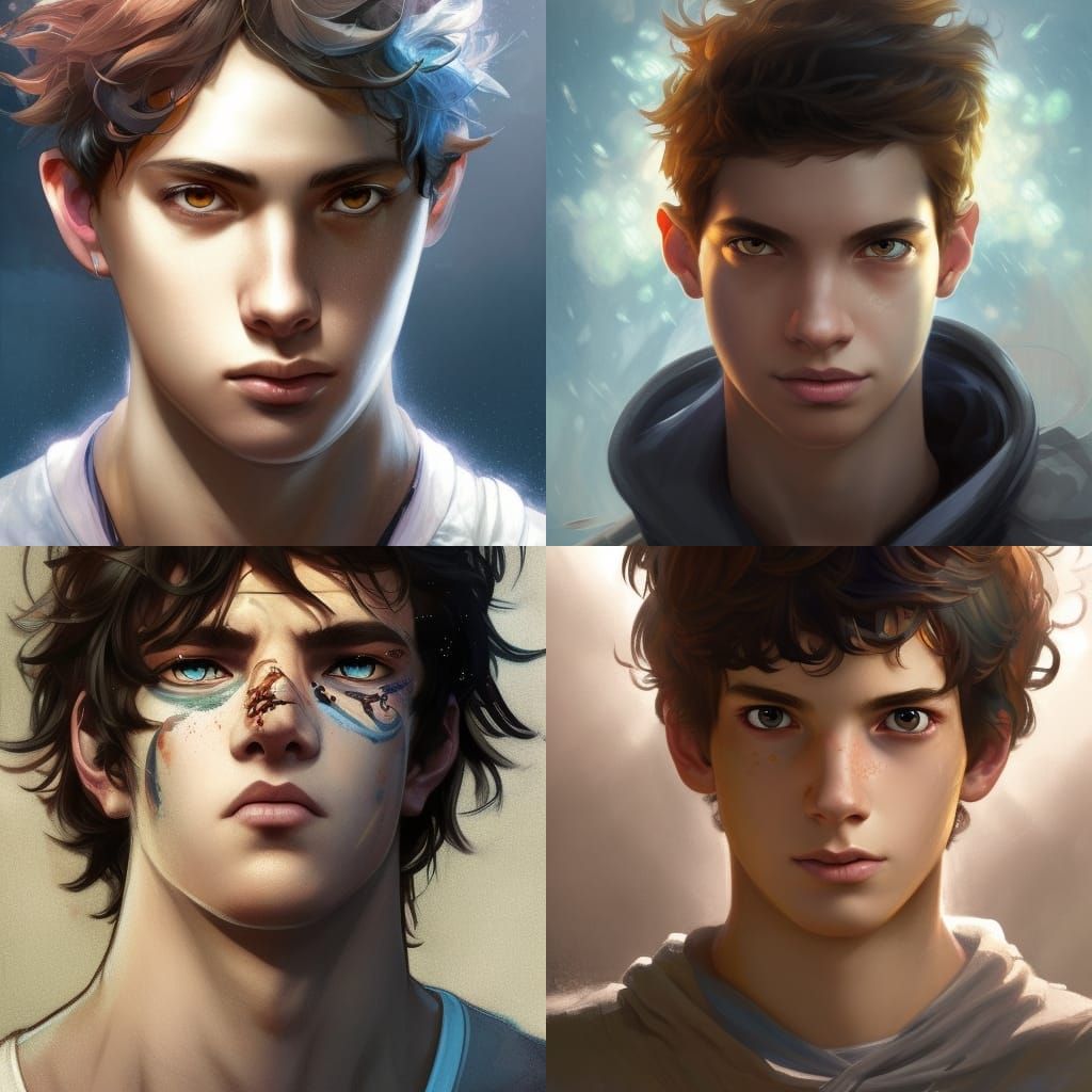 Hyperdetailed Portrait of Multi-Colored Eyed Teen