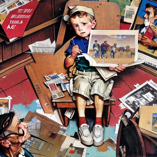 Nostalgic Americana Scene in Rockwell Style