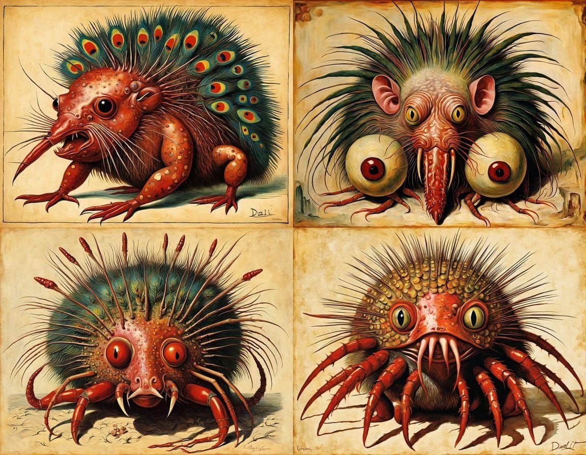 Surreal Spanish Hybrid Beast with Greasy Bloody Eyeballs