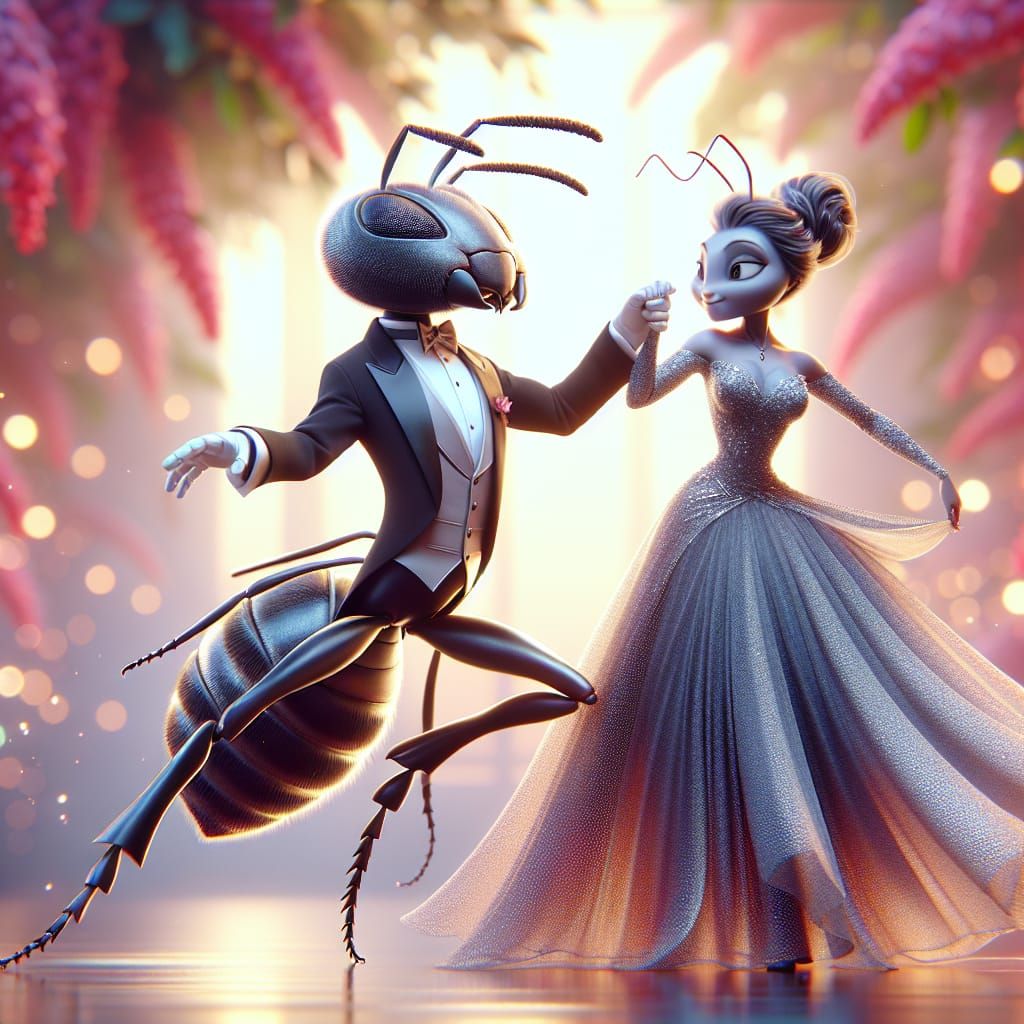 Ant Wedding Dance in Fantasy Art Style