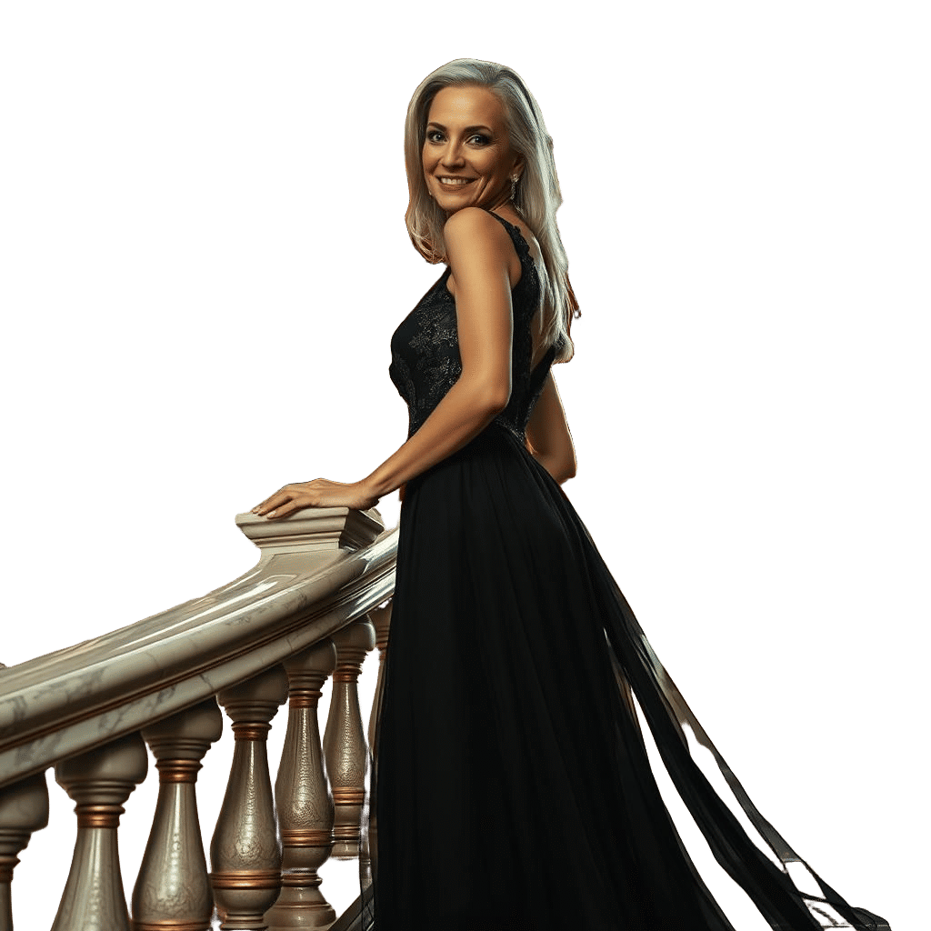 Elegant Woman in Palace: Cinematic Film Still