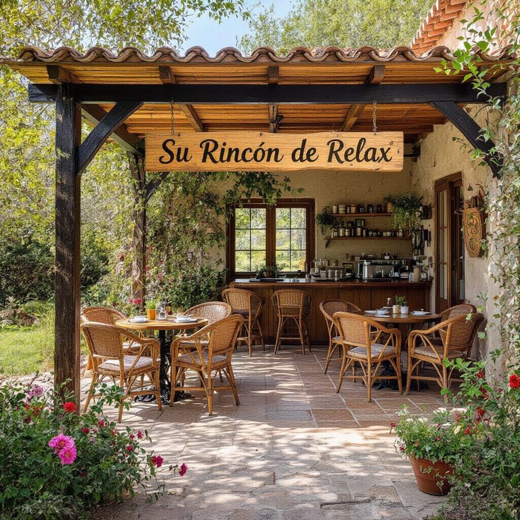 Open-Air Teahouse in Impressionist Style