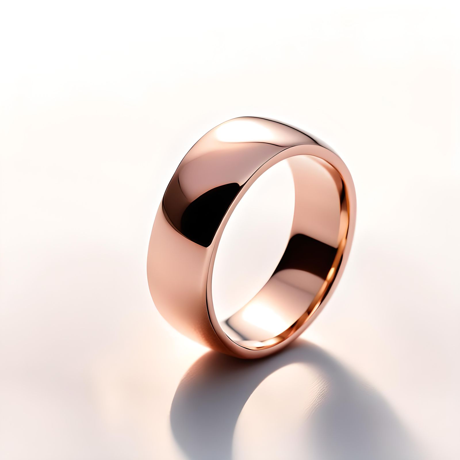 Pink Gold Heart Ring in Morning Light