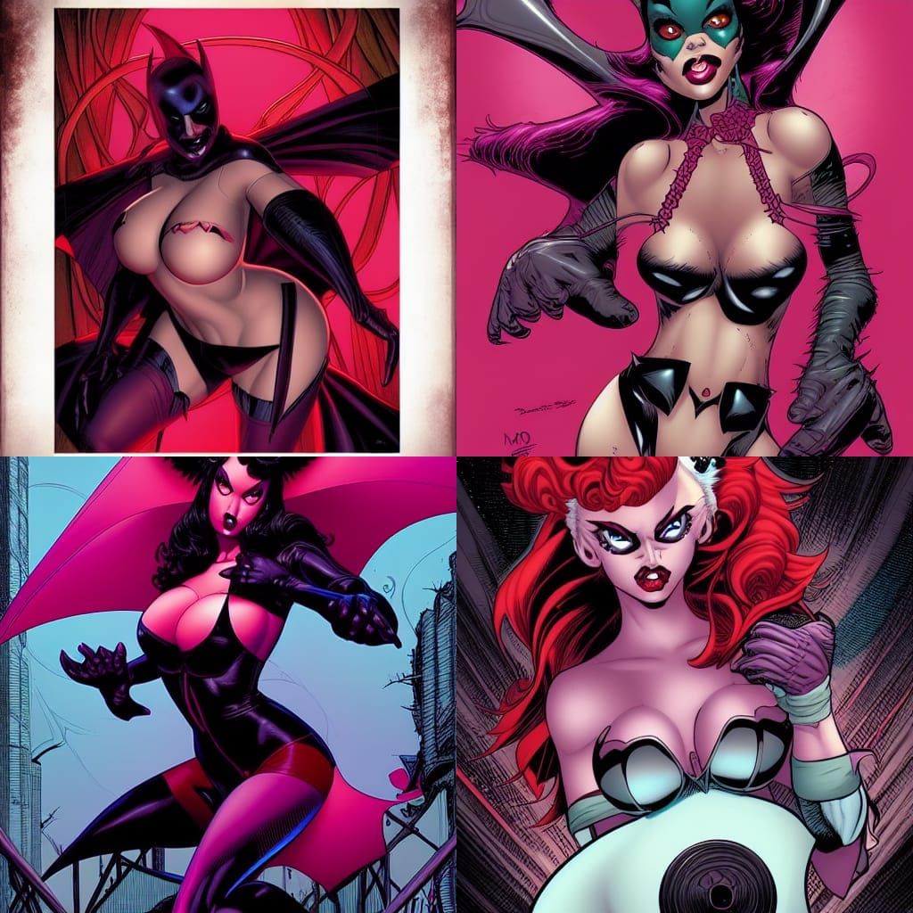 Rouge the Bat in Comic Book Style