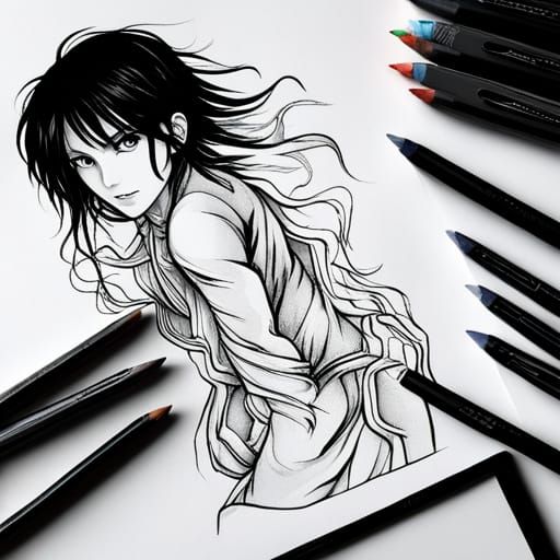 Superhero Manga Line Art Coloring Page