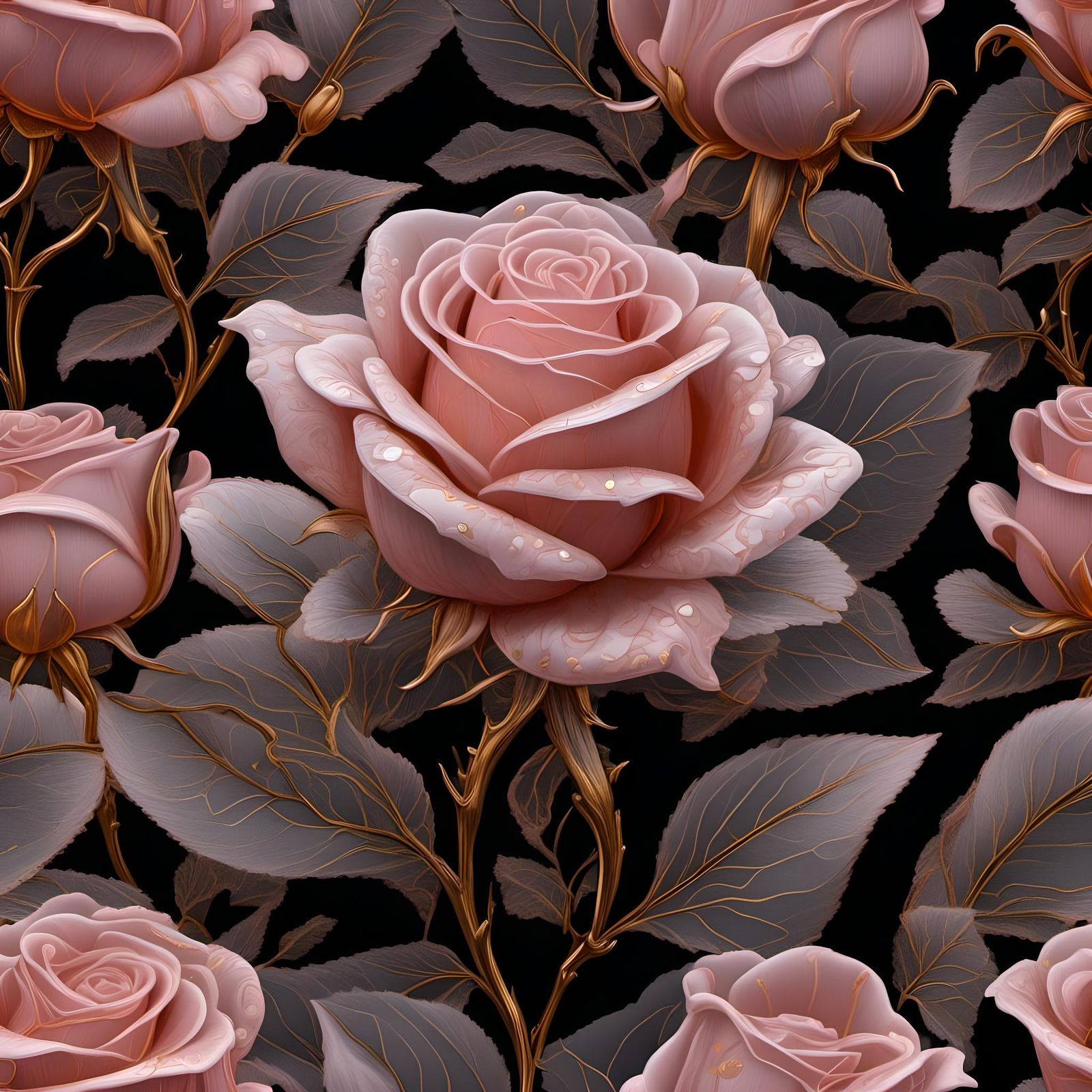 A Delicately Crafted Pink Glass Rose Bud Pale Pink in Color.