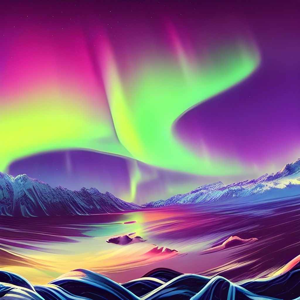 Aurora Borealis: Northern Lights Landscape Art