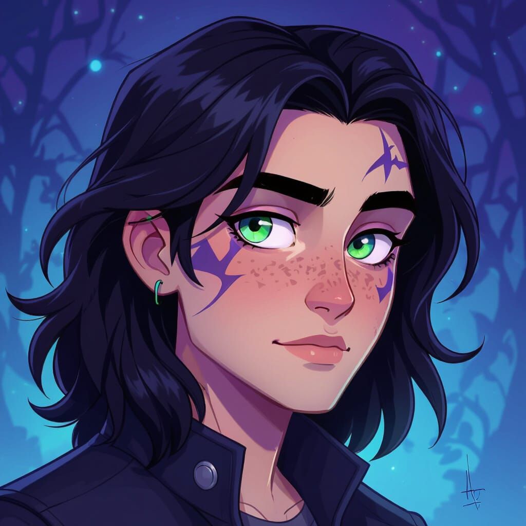 Owl House Fan Art: Boy with Scar and Heterochromatic Eyes