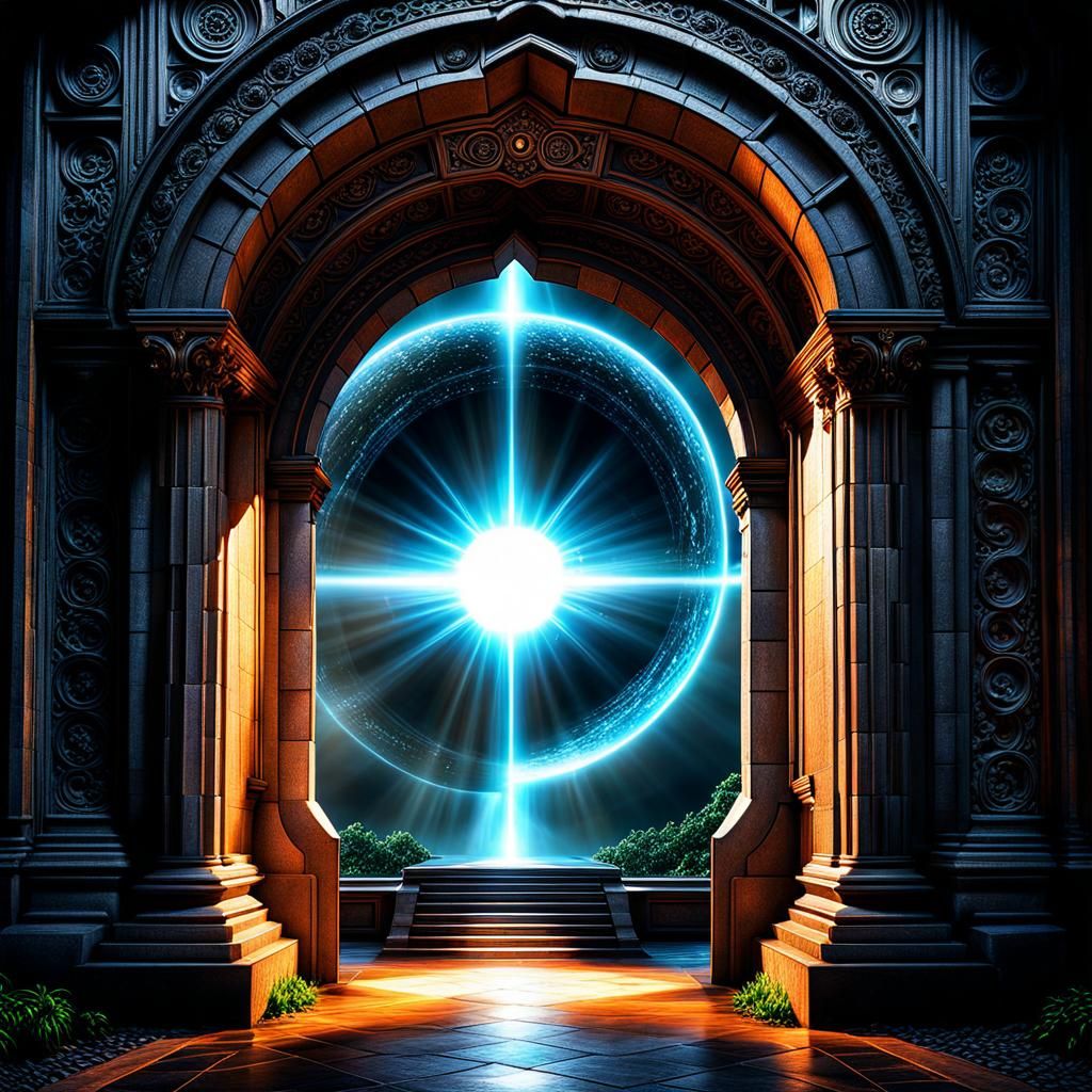 Interdimensional Portal to a Bright Light: Hyperrealistic Im...