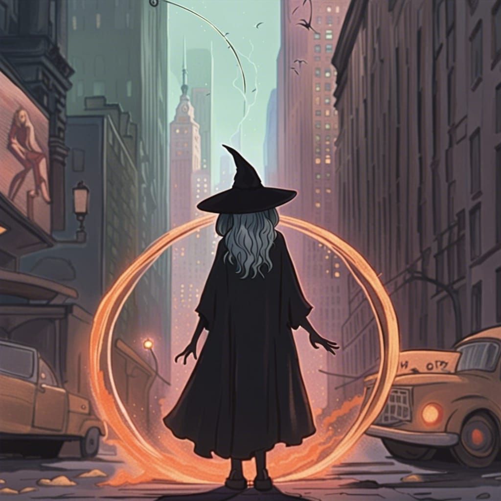 Witch Opens Portal to Modern City