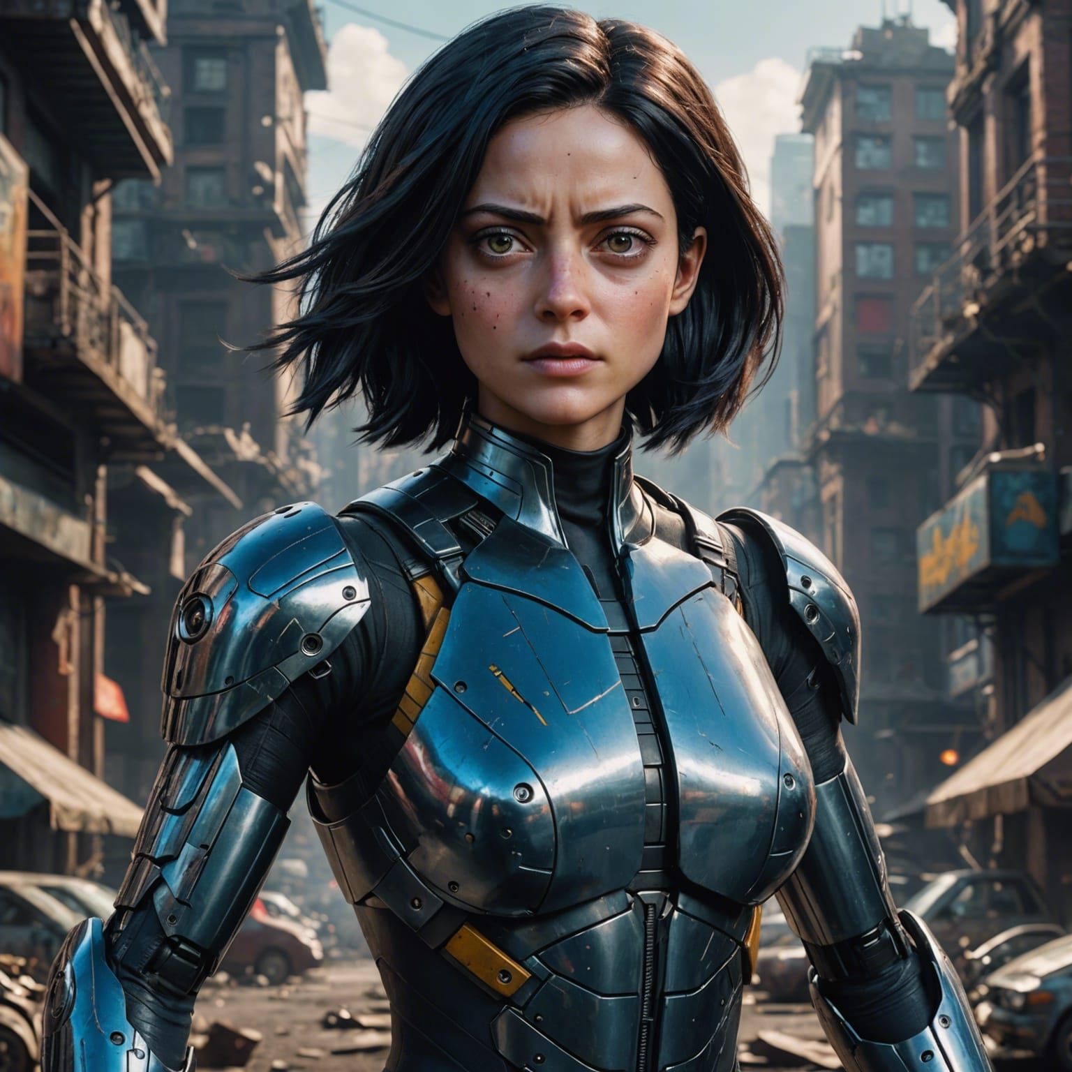 Alita: Battle Angel in Cinematic Sci-Fi Style