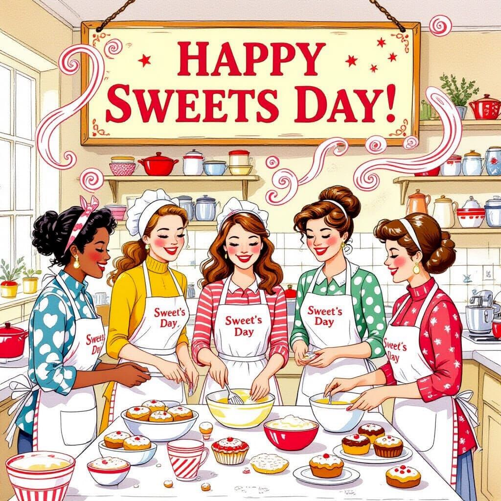 Joyful Baking Day in a Whimsical Kitchen