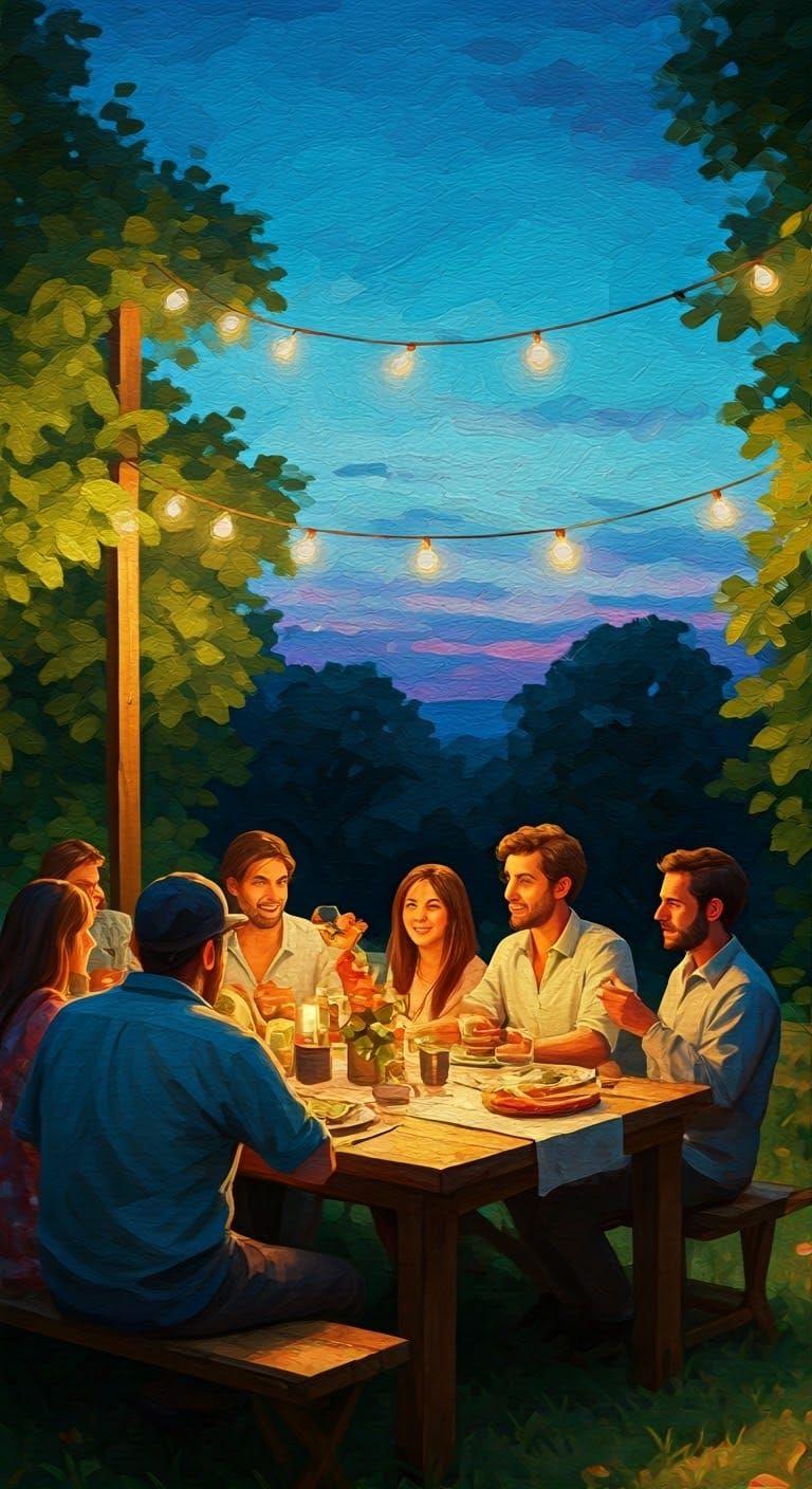 Twilight Gathering in Rustic Elegance