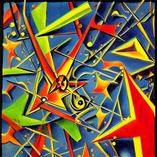 Abstract Drip Painting in Pollock Style