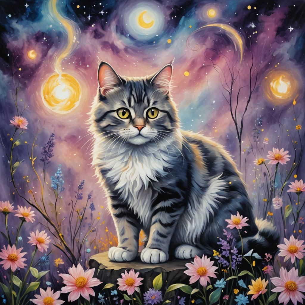 Magical Cat Painting