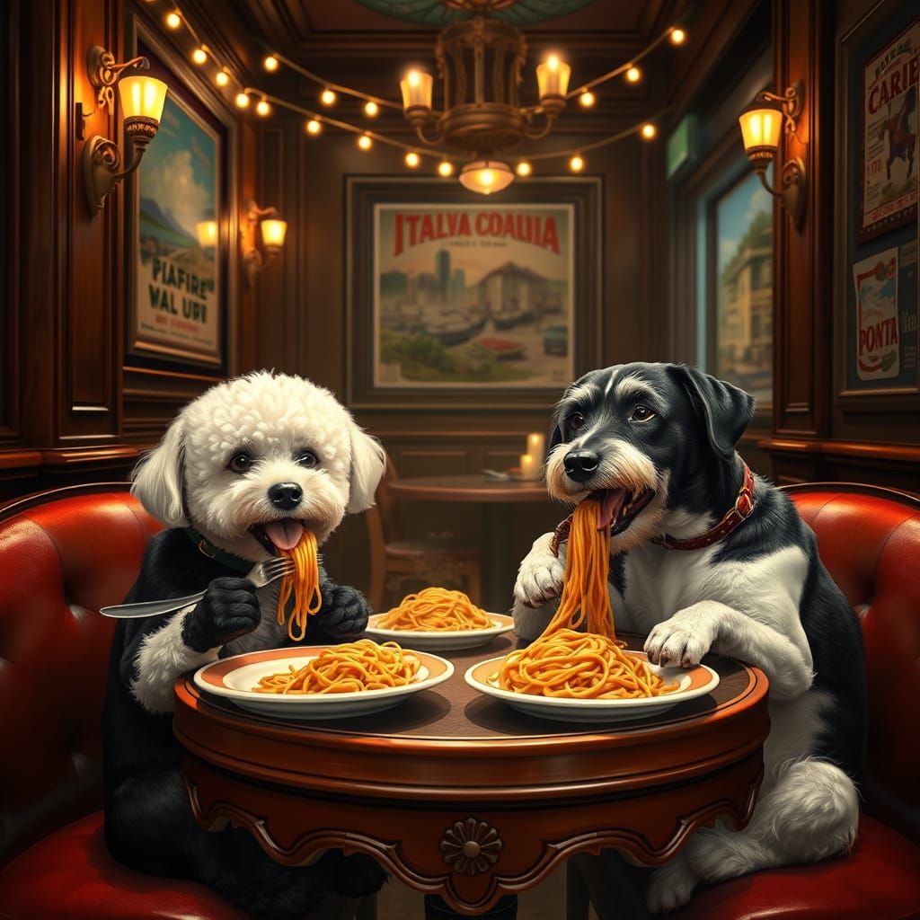 Dogs Enjoy Vintage-Style Italian Dinner in NYC