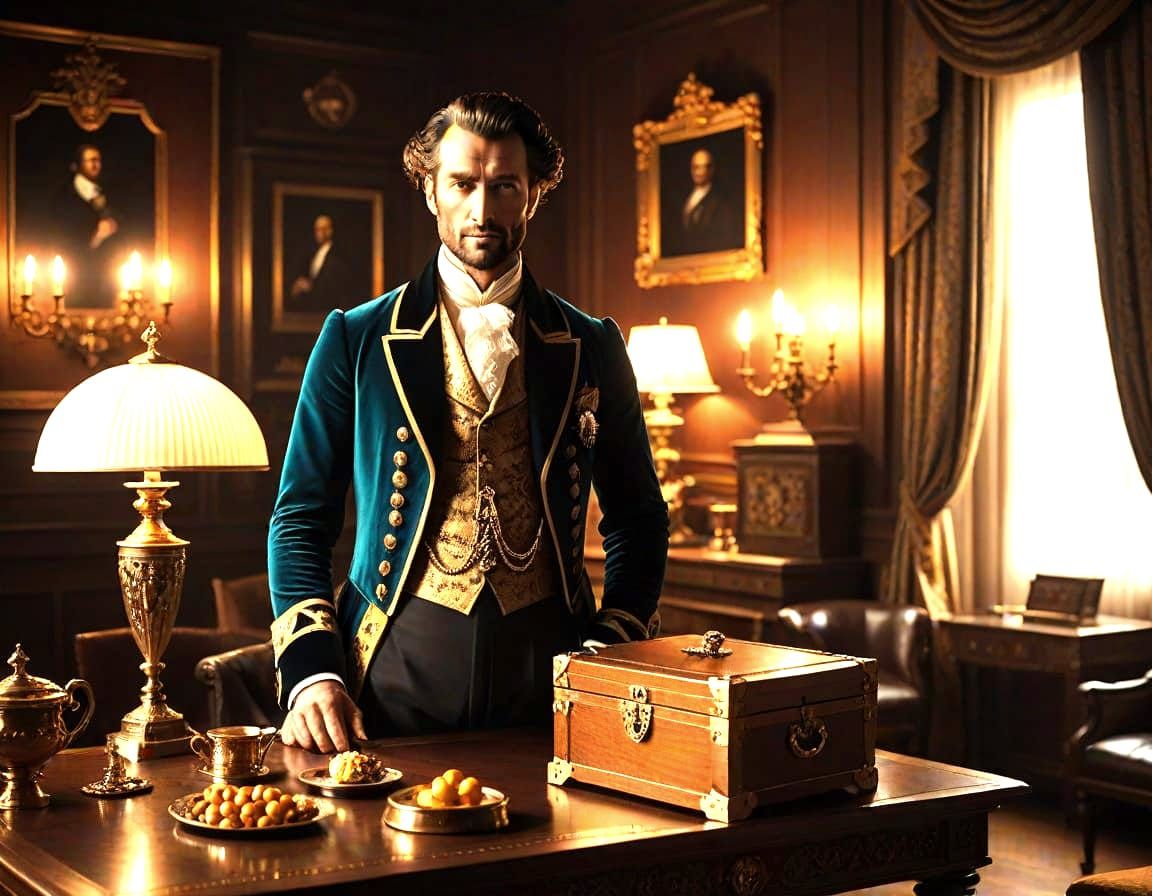 Dapper Gentleman in Mahogany Elegance