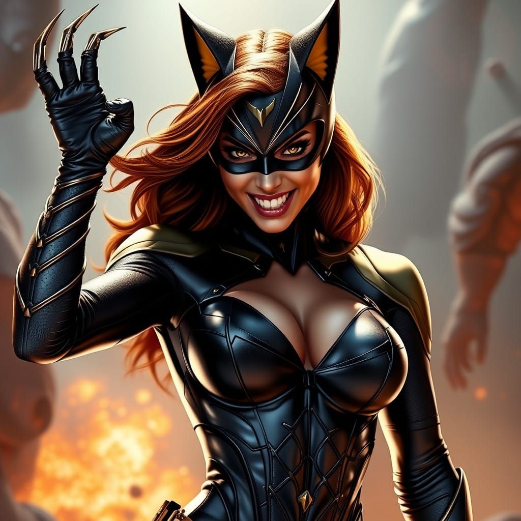 Epic Cat Woman as Fierce DC Comics Superheroine in High-Qual...