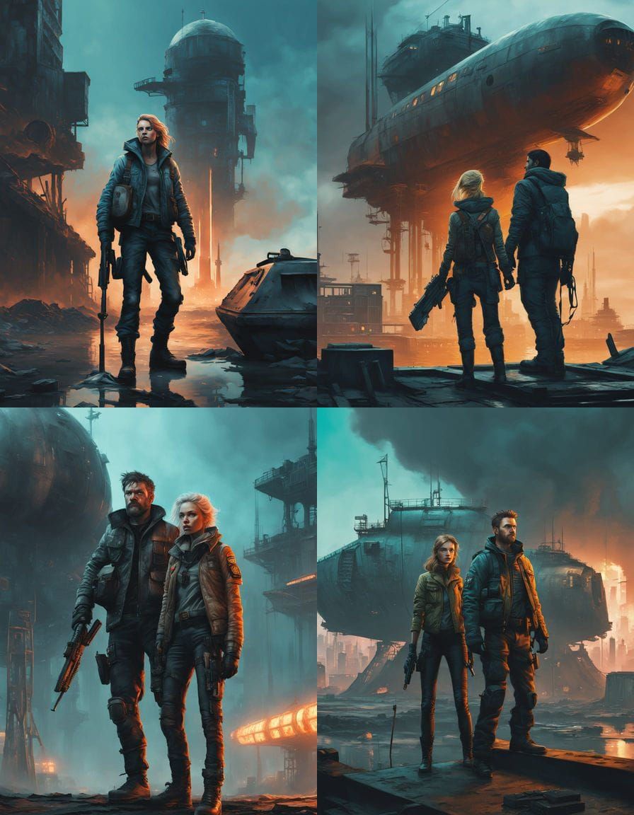 Dieselpunk Pilot on Airship Book Cover