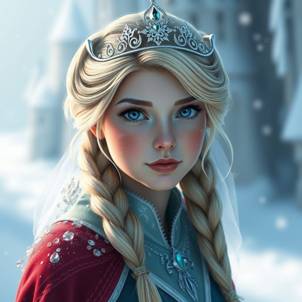 Realistic Ice Princess Portrait