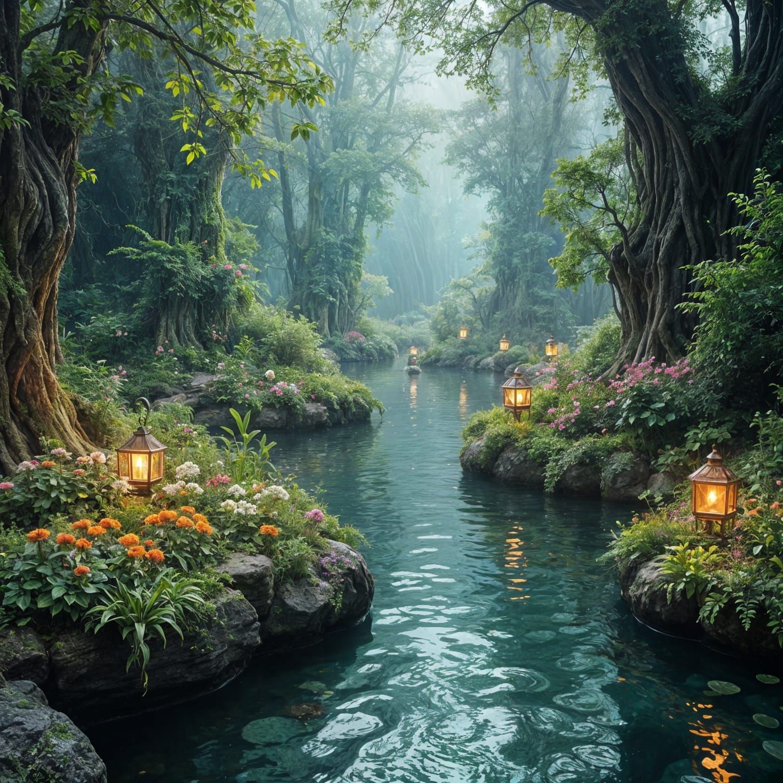 Enchanted Floating Gardens: A Whimsical Paradise