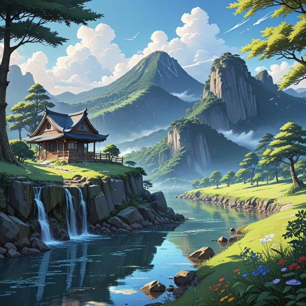 Majestic Anime-Inspired Landscape