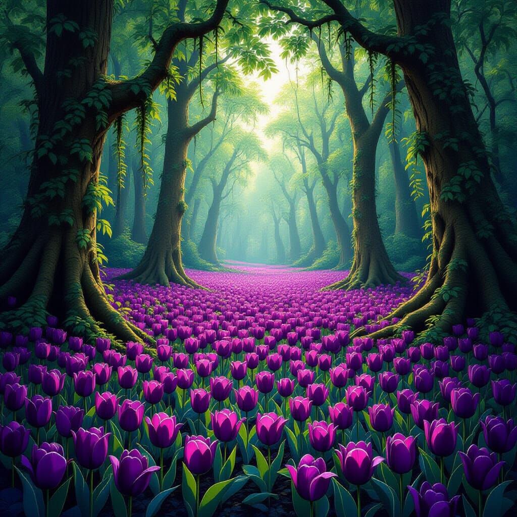 Purple Tulips Bloom in Dense West Bengal Jungle