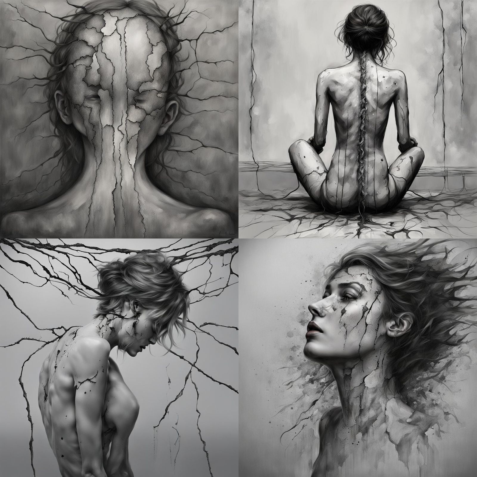 Abstract Fractal Wave Design with 3D Shading