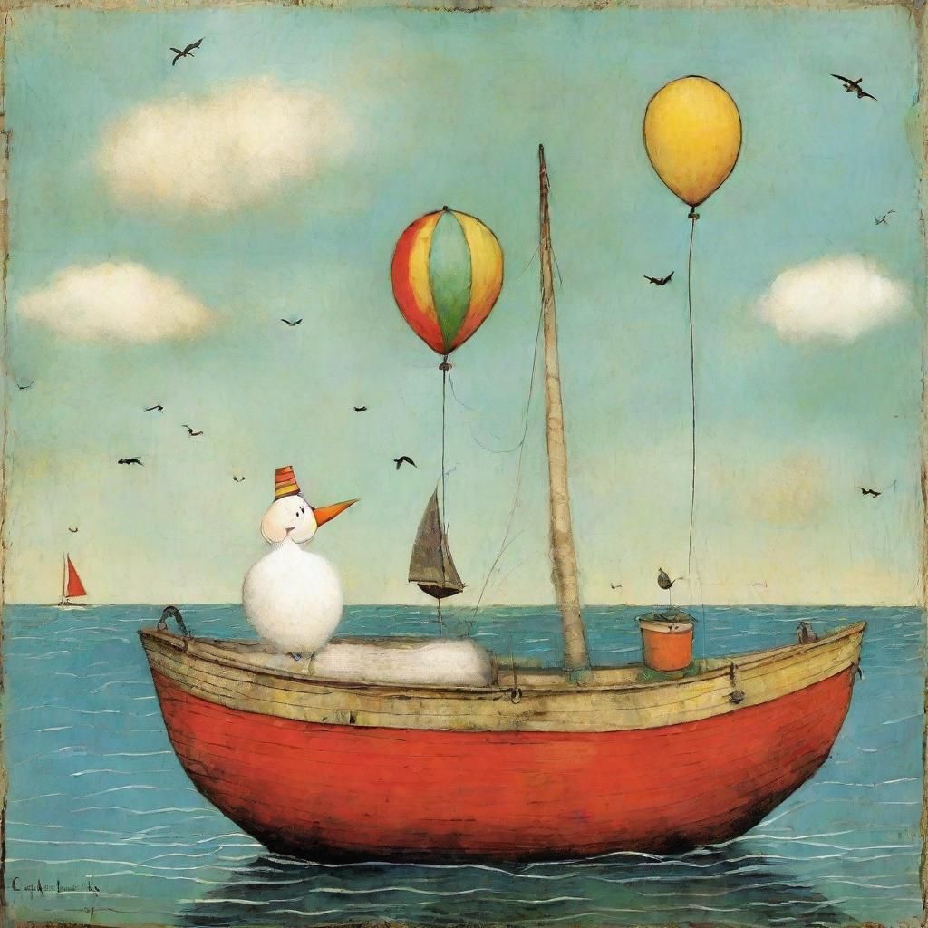 Snoopy and Woodstock's Boat Trip, Illustrated Style