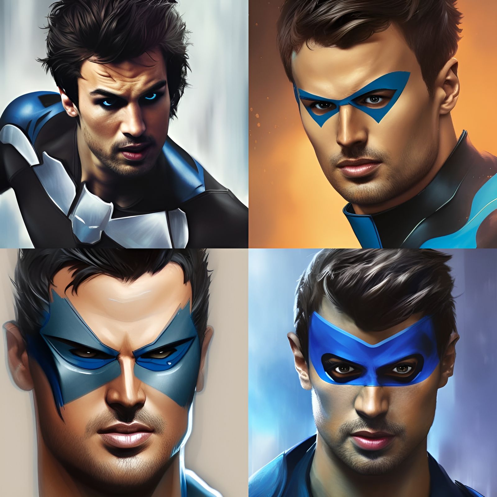 Nightwing Portrait by Greg Rutkowski and Artgerm