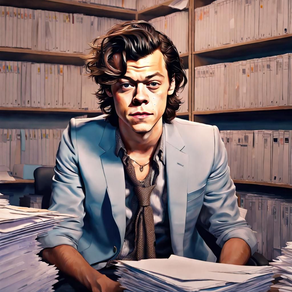 Detailed Portrait in Office with Dynamic Lighting