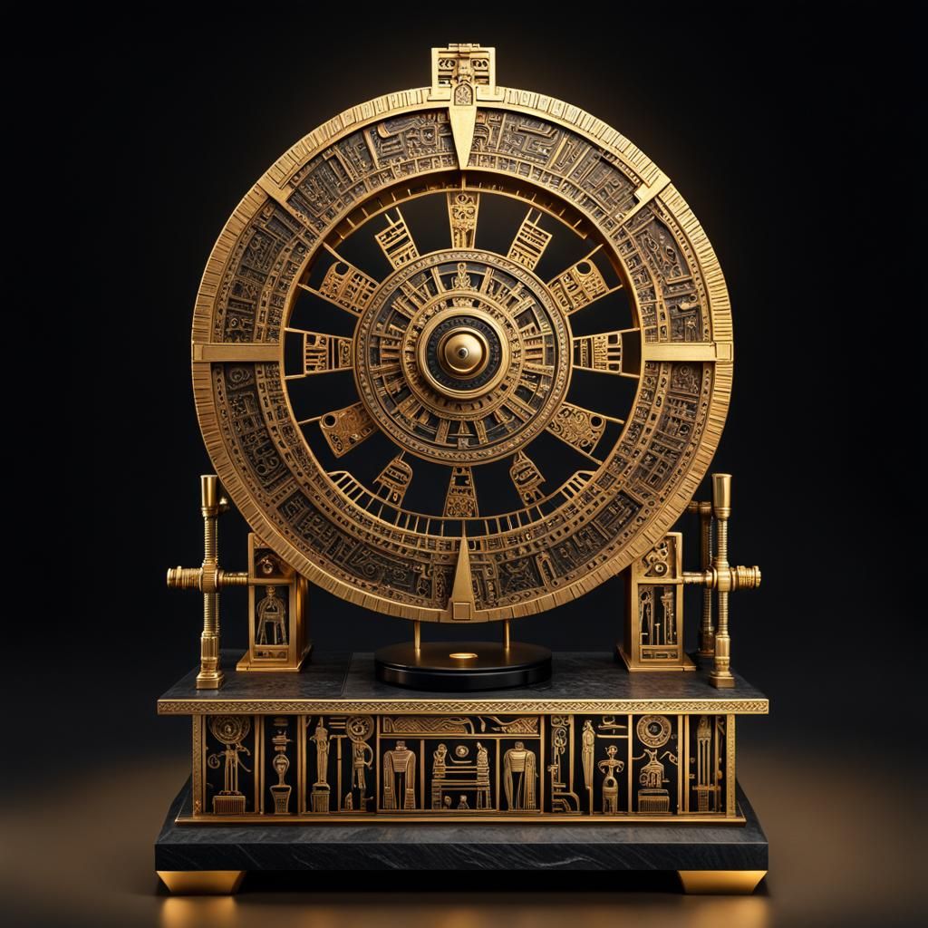 An intricately designed ancient Egyptian device showcasing a...