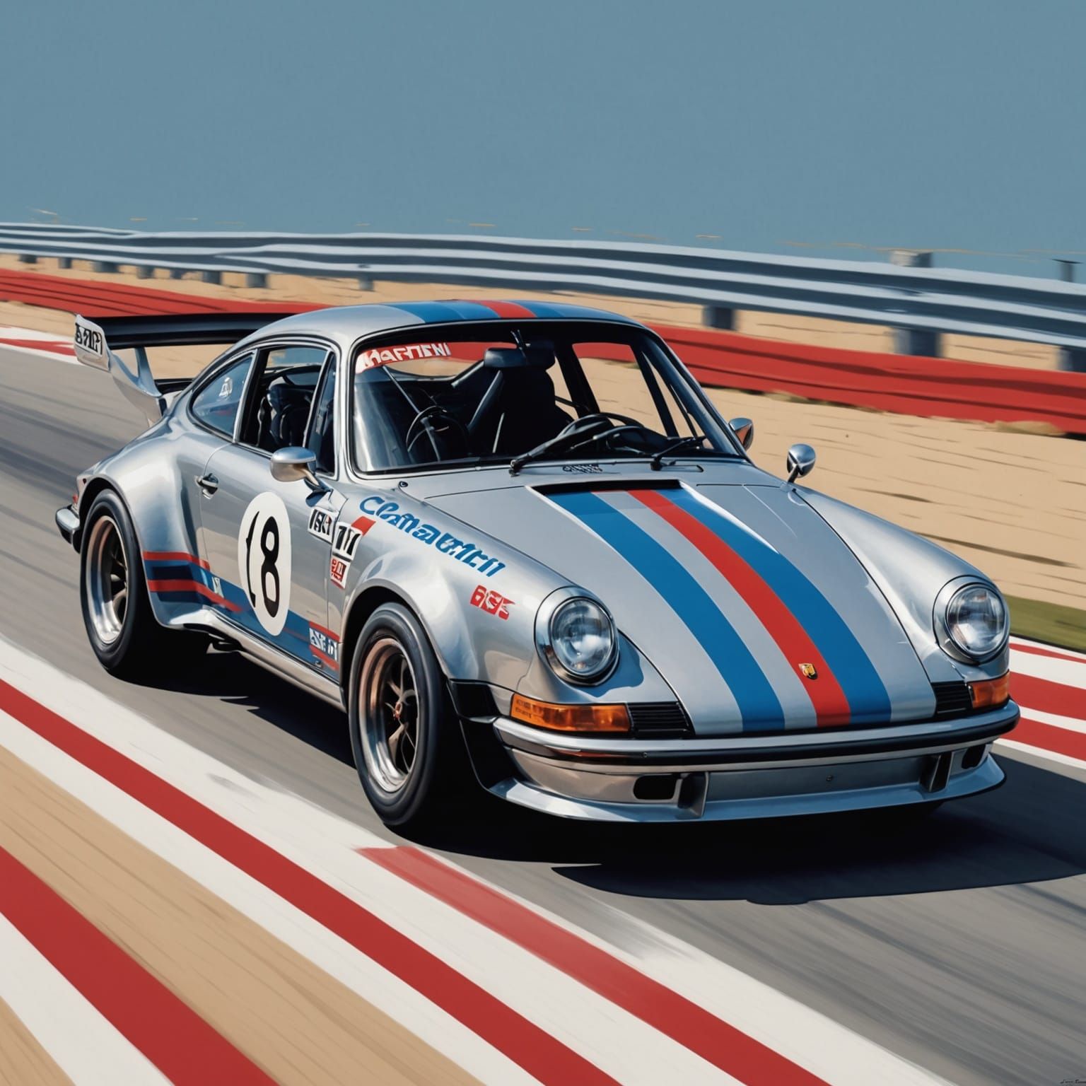 1973 Martini Porsche 911 RSR 2.8 Retro Poster