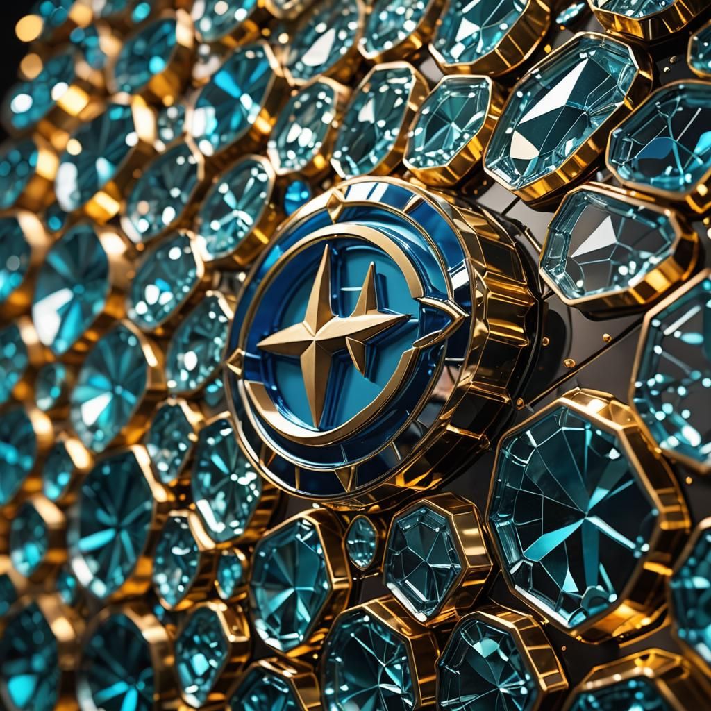 Subaru Logo in Vibrant Glistening Glass Art