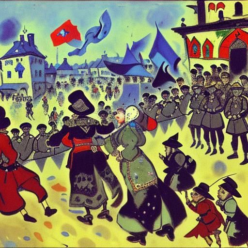 Ox Frog Watches Battle in Early 20th Century Style